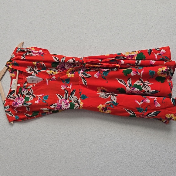 Yumi Kim Hot Lagoon Soho Mixer Dress Mini Wrap Dress Floral Bright Red Tie Waist - Picture 4 of 9